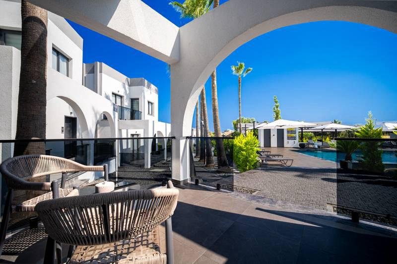 Private terrace with pool view
