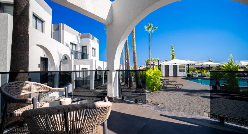 Classic Ground Floor Double Room with Private Terrace & Pool View