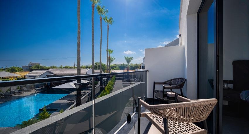 Classic First Floor Double Room with Private Balcony & Pool View