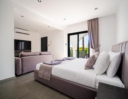 Comfort Double Room with Sofa Bed, Private Terrace, Pool & Mountain View